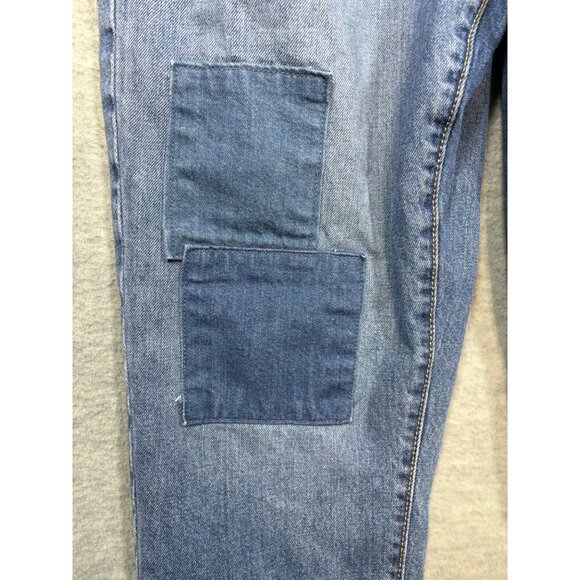 Universal Thread Boyfriend Jeans With Patches Frayed Hem Size 10 - Picture 3 of 6